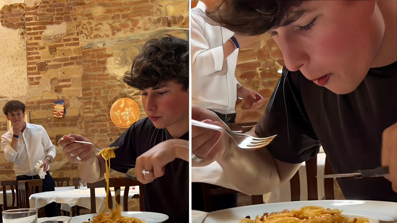 Tiktoker straniero taglia gli spaghetti nel piatto: "Guardate cosa fa il cameriere" 